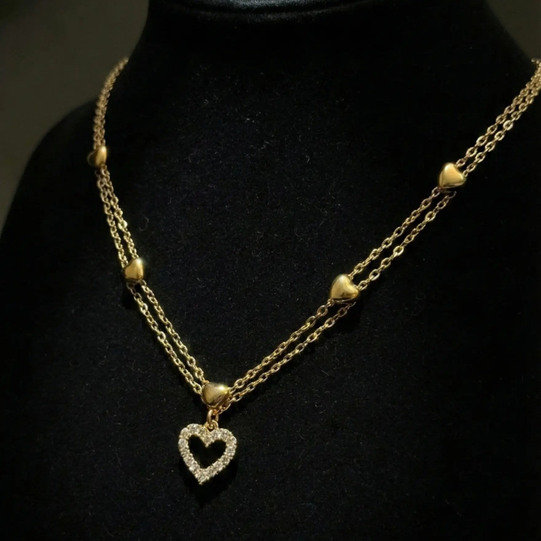 Collier Double Rang "Cœur Éclat" Celesti