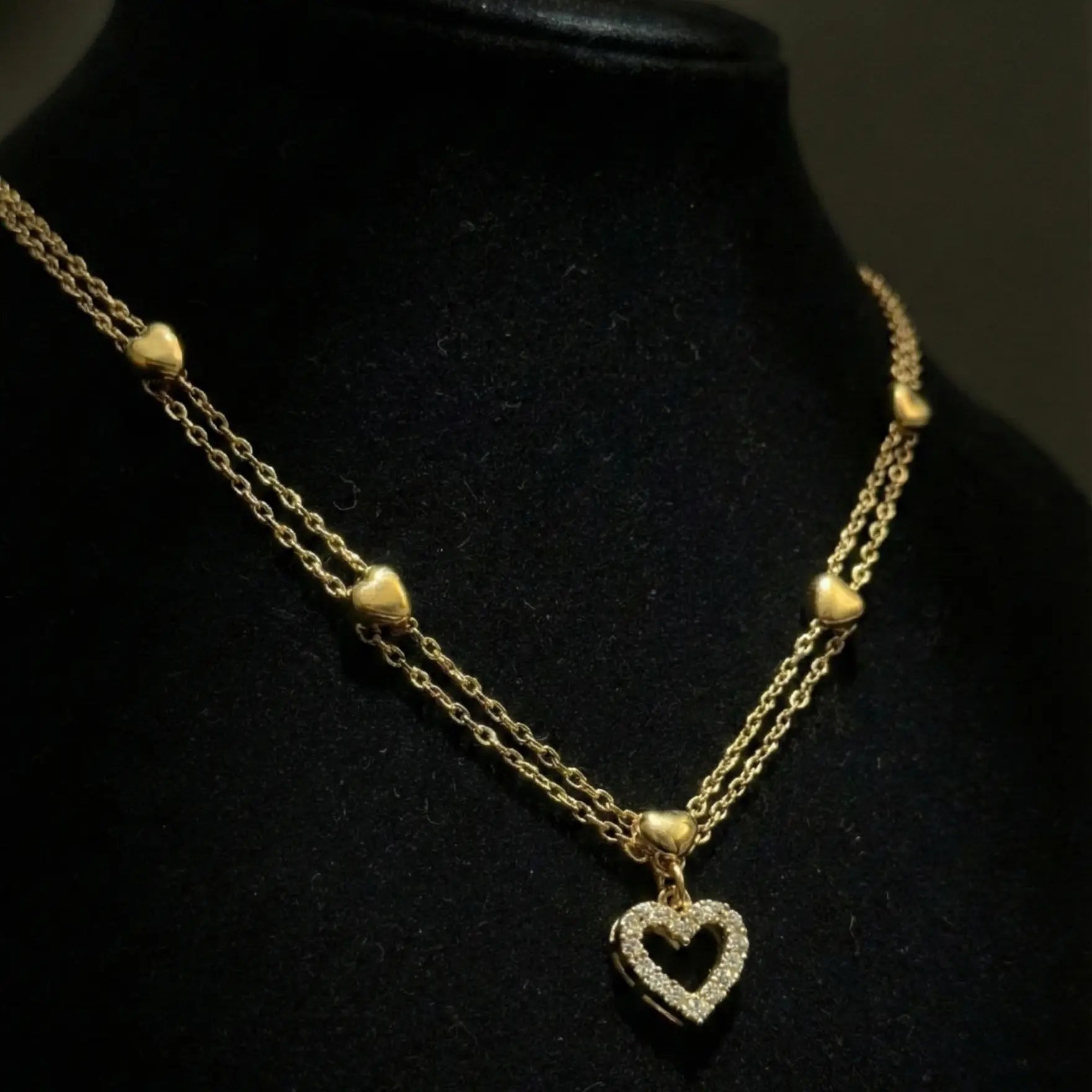 Collier Double Rang "Cœur Éclat" Celesti