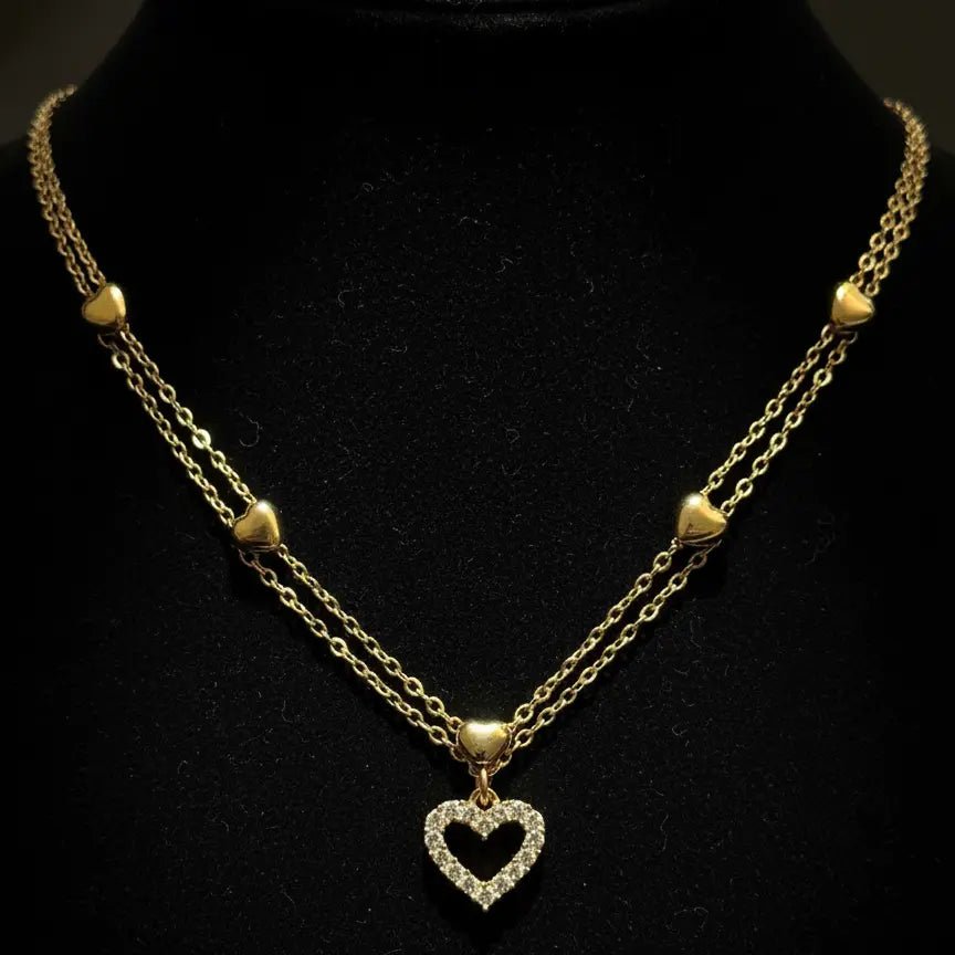 Collier Double Rang "Cœur Éclat" - Celesti